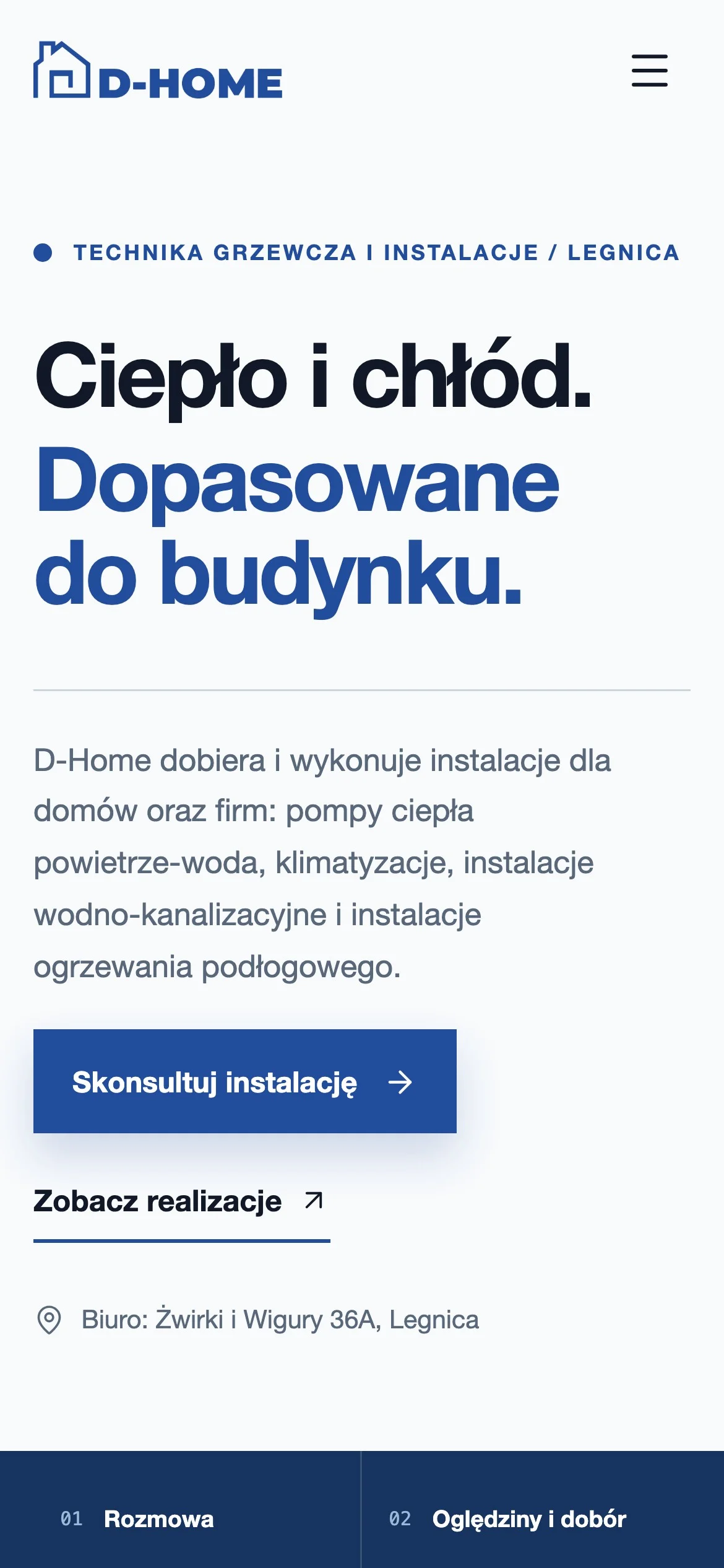 The D-Home homepage on a phone